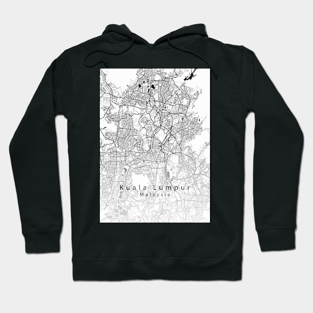 Kuala Lumpur Malaysia City Map Hoodie by Robin-Niemczyk